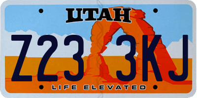 UT license plate Z233KJ