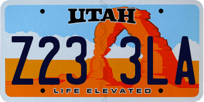 UT license plate Z233LA