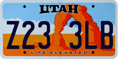 UT license plate Z233LB