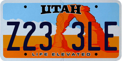 UT license plate Z233LE