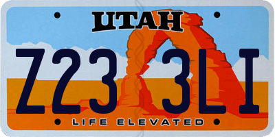 UT license plate Z233LI