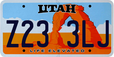 UT license plate Z233LJ