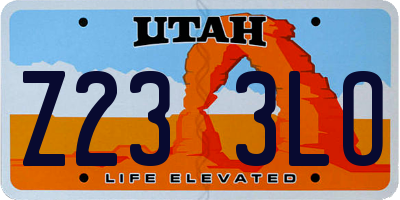 UT license plate Z233LO