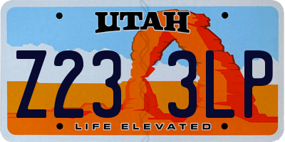 UT license plate Z233LP