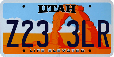 UT license plate Z233LR