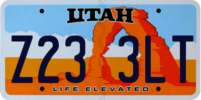 UT license plate Z233LT