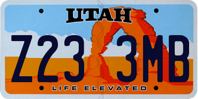 UT license plate Z233MB