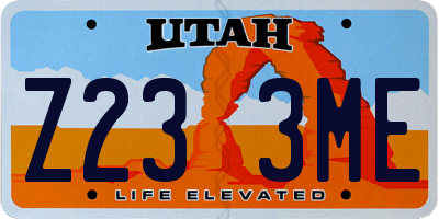 UT license plate Z233ME