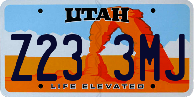 UT license plate Z233MJ