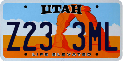 UT license plate Z233ML