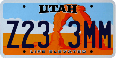UT license plate Z233MM