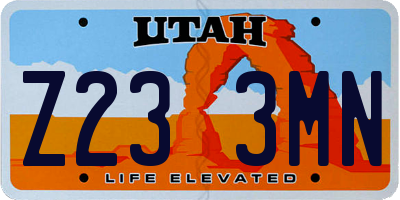 UT license plate Z233MN