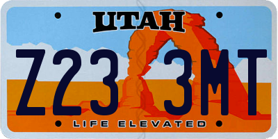 UT license plate Z233MT
