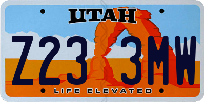 UT license plate Z233MW