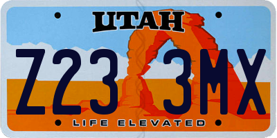 UT license plate Z233MX
