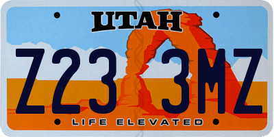 UT license plate Z233MZ