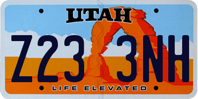 UT license plate Z233NH