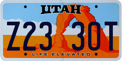 UT license plate Z233OT