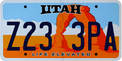 UT license plate Z233PA