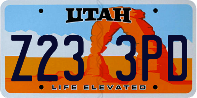 UT license plate Z233PD
