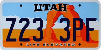 UT license plate Z233PF