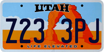 UT license plate Z233PJ