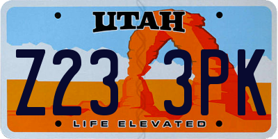 UT license plate Z233PK