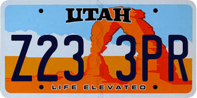 UT license plate Z233PR