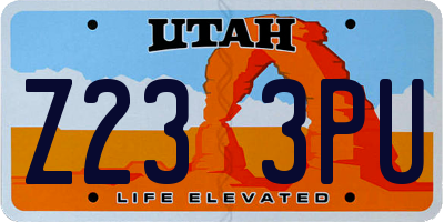 UT license plate Z233PU