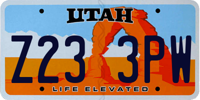 UT license plate Z233PW