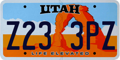 UT license plate Z233PZ