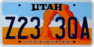 UT license plate Z233QA