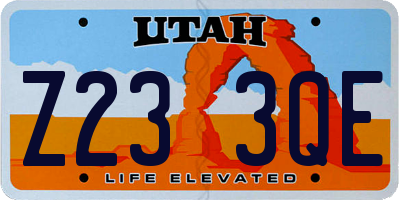 UT license plate Z233QE