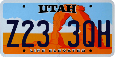 UT license plate Z233QH
