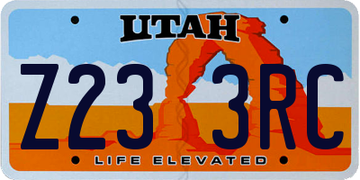 UT license plate Z233RC