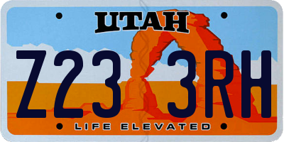 UT license plate Z233RH