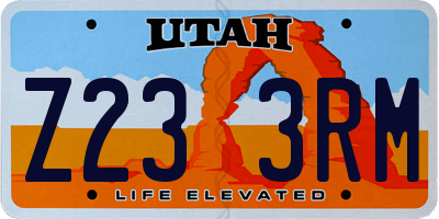 UT license plate Z233RM