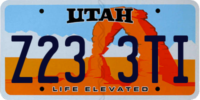 UT license plate Z233TI