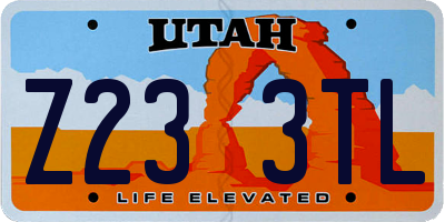 UT license plate Z233TL