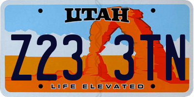 UT license plate Z233TN
