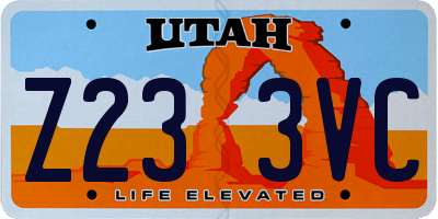 UT license plate Z233VC