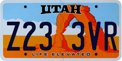 UT license plate Z233VR
