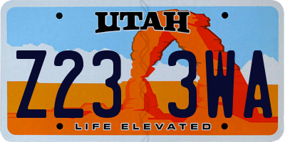 UT license plate Z233WA
