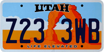 UT license plate Z233WB