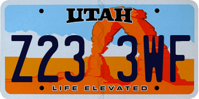 UT license plate Z233WF