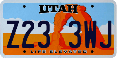 UT license plate Z233WJ