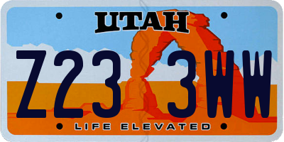 UT license plate Z233WW