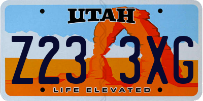 UT license plate Z233XG