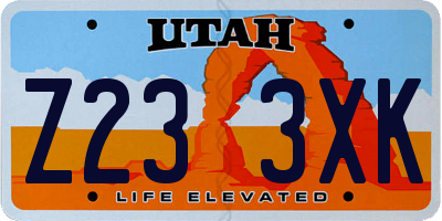UT license plate Z233XK