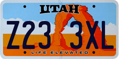 UT license plate Z233XL
